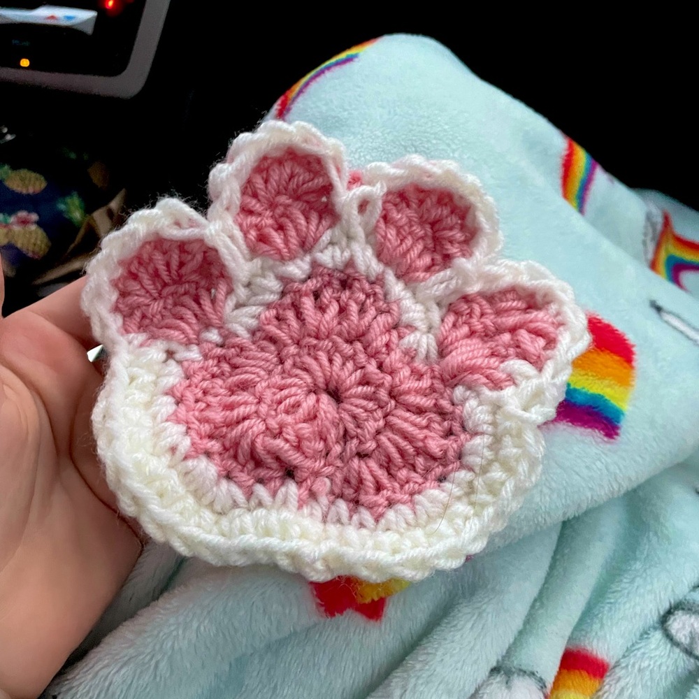 Handmade cat paw coaster